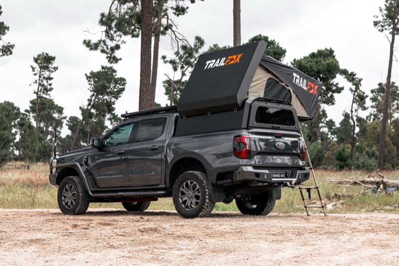 TrailFox Explora canopy opened up for camp