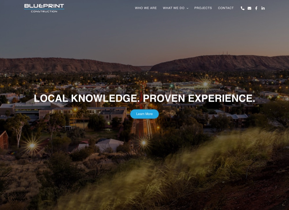 Blueprint Construction NT website