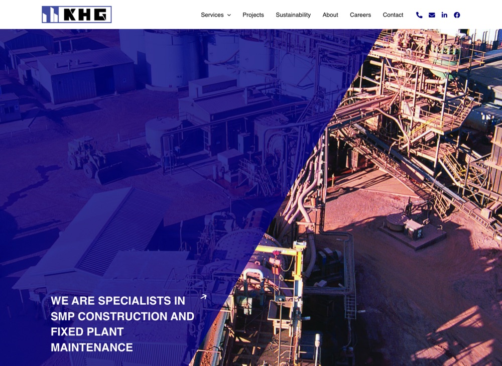 KHG Construction website