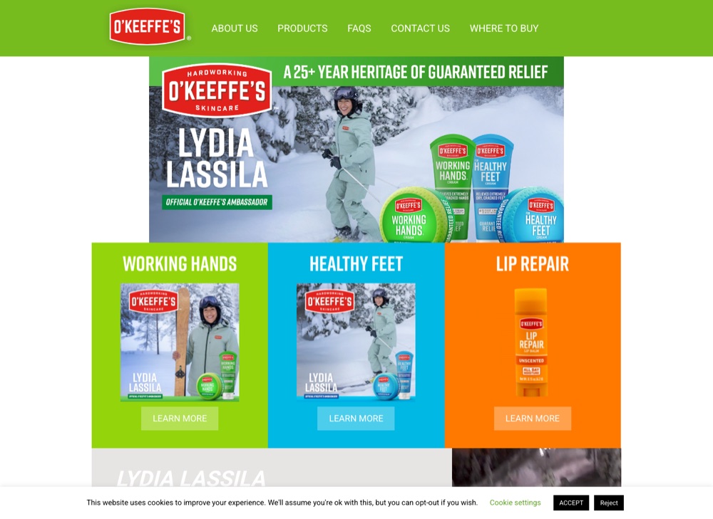 O'Keeffe's website