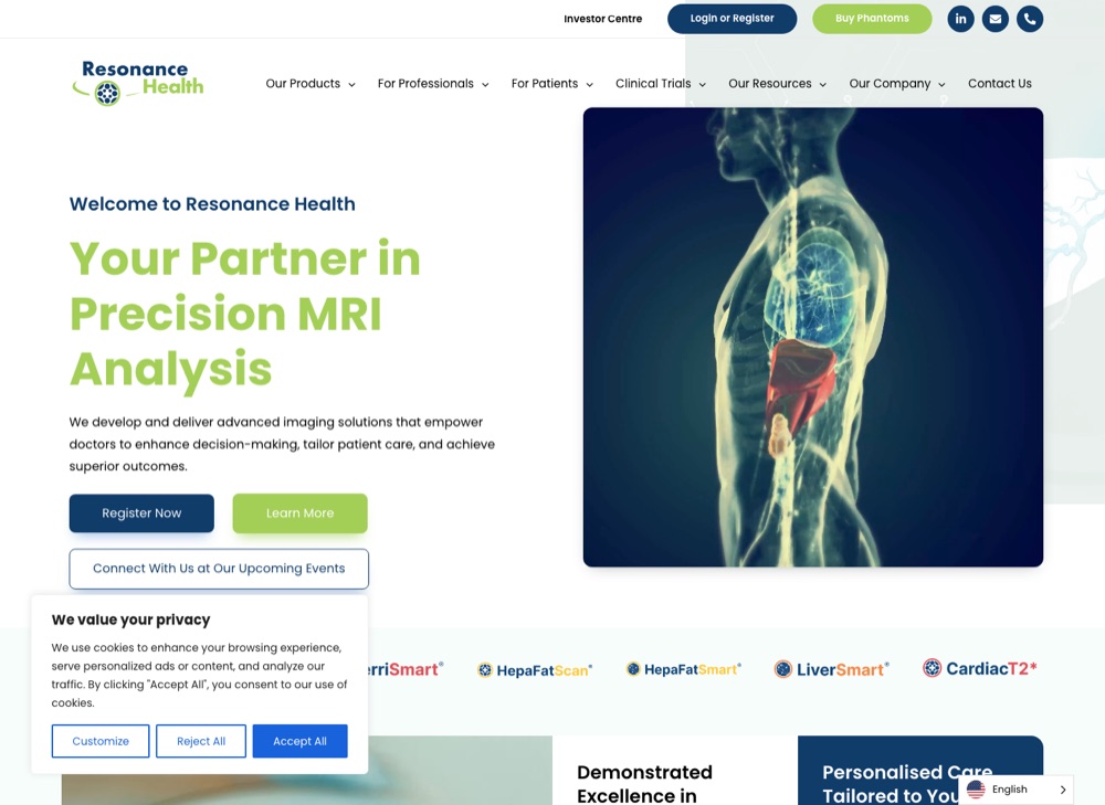 Resonance Health website